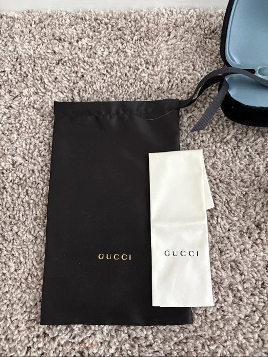GUCCI URBAN GG0141S 001 BLACK GREY SQUARE SUNGLASSES - like new - Picture 9 of 10